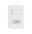 Conj. Interruptor 1 tecla 1 tomada modular branca 10a pluzie 7217 - Imagem 1