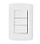 Conj. Interruptor 3 teclas simples branca c/placa pluzie - 7205 - Imagem 1