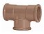 Tee plastilit 90° marrom 50mm PACOTE C/15 - Imagem 1