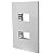 Placa ILUMI 4x2 2 modulos c/ suporte i9 - Imagem 1