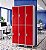 Roupeiro Aço 6 Portas 190x96x40Cm Academia Vestiário Tranca - Imagem 8