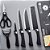 Kit Facas de Cozinha 6 Peças com Lâmina Serrilhada + Tesoura e Descascador - Imagem 5