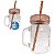 Kit 2 Canecas Vidro 500ML Rose Vintag - Imagem 1
