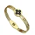 BRACELETE DOURADO AÇO INOX TREVO PRETO - Imagem 1