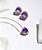 CONJUNTO PRATEADO COLAR E BRINCO CORAÇÃO ROXO CRAVEJADO - Imagem 1