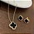 CONJUNTO DOURADO TREVO PRETO CRAVEJADO - Imagem 1