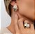 CONJUNTO DOURADO ANEL E BRINCOS DETALHE CRAVEJADO - Imagem 1