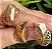 CONJUNTO DOURADO CRAVEJADO ANEL E BRACELETE ENTRELAÇADO - Imagem 1