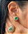 CONJUNTO DOURADO CRAVEJADO COM ZIRCÔNIA CORAÇÃO VERDE - Imagem 1