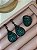 CONJUNTO RÓDIO NEGRO COM PEDRA VERDE - Imagem 1