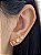 BRINCO TRIO QUADRADO ZIRCONIA ROSA BEBE DOURADO - Imagem 1