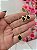 CONJUNTO GOTA PEDRA NEGRA DOURADO - Imagem 1
