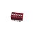 Chave Dip Switch KF-1002 6 Vias 180° Vermelha - Imagem 1