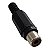 Conector Plug RCA Fêmea Plástico Preto - Imagem 1