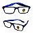 Óculos Grau +0.50 a +4.50 Emborrachado Armação Azul com Preto Lente Leitura - Imagem 1