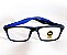 Óculos Grau +0.50 a +4.50 Emborrachado Armação Azul com Preto Lente Leitura - Imagem 6