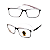 Óculos Grau -0.50 a -5.00 Justin Branco com Preto Miopia - Imagem 1