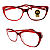 Óculos Grau +0.50 a +4.50 Gatinho Vermelho Transparente Lente Leitura - Imagem 1
