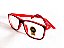Óculos Grau -0.50 a -5.00 Emborrachado Justin Vermelho com Preto Miopia - Imagem 3
