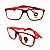 Óculos Grau -0.50 a -5.00 Emborrachado Justin Vermelho com Preto Miopia - Imagem 1