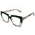 Óculos Grau +0.50 a +4.00 Marilia Azul Leopardo Lente Leitura - Imagem 2