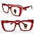 Óculos Grau +0.50 a +4.00 Marilia Vermelho Transparente Lente Leitura - Imagem 1