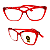 Óculos Grau +0.50 a +4.50 Gatinho Ondulado Vermelho Trasnparente Lente Leitura - Imagem 1