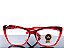 Óculos Grau +0.50 a +4.50 Gatinho Ondulado Vermelho Trasnparente Lente Leitura - Imagem 2