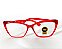 Óculos Grau +0.50 a +4.50 Gatinho Ondulado Vermelho Trasnparente Lente Leitura - Imagem 5