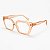 Óculos Grau +0.50 a +4.00 Hexagonal Marilia Laranja Transparente Lente Leitura Hipermetropia - Imagem 2