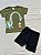 Conjunto Camiseta Meia Malha / Bermuda Moletinho (Dinossauro-verde) - Imagem 1