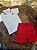 Conjunto Polo Meia Malha / Bermuda Sarja Super Comfort (vermelho e off-white) - Imagem 1