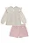 CONJUNTO DE BLUSA EM COTTON E SHORTS EM SARJA COM ELASTANO NUDE - Imagem 3