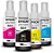 KIT 4 REFIS DE TINTA ORIGINAL EPSON T664 BK C L Y M CORANTE 70ML - Imagem 1