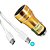 CARREGADOR VEICULAR METÁLICO 2 ENTRADAS USB COM CABO IT-BLUE LE-531CC DOURADO - Imagem 1