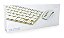KIT MINI TECLADO E MOUSE WIRELESS BMAX BM-3910 BRANCO/DOURADO - Imagem 1