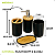 Conjunto para Banheiro Kit Completo Lixeira Escova Saboneteira  Bambu - Imagem 9
