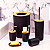 Conjunto para Banheiro Kit Completo Lixeira Escova Saboneteira  Bambu - Imagem 5