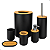 Conjunto para Banheiro Kit Completo Lixeira Escova Saboneteira  Bambu - Imagem 2