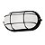 Luminária Arandela Tartaruga Oval Grande c/ Grade Preto - Imagem 1