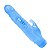 Vibrador Silicone Jelly com Estimulador Rabbit - 2 Cores Azul - Imagem 3