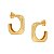 Brinco Argola Quadrada Lisa M Banhada a Ouro 18k - BRI002 - Imagem 1