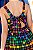 Vestido Infantil Xadrez  Corações Neon - Imagem 6