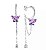 Brinco borboleta rosa com roxo - Imagem 1