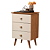 MESA LATERAL LIV 3 GAVETAS NATURE/OFFWHITE - Imagem 1