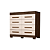 COMODA NALU 08 GAVETAS -CAFÉ/OFF WHITE - Imagem 1