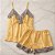 Kit Pijama Feminino Cetim Premium Dourado - Imagem 12