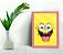 Quadro Infantil Bob Esponja Sala Quarto C/ Vidro 33x25cm A4 - Imagem 1