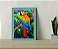Quadro Decorativo Arara Macau + Vidro 33x25 Sala Quarto - Imagem 1