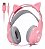 Fone Headset Gamer Orelha De Gatinho Rosa Ps4 Ps5 Xbox Pc - Imagem 1